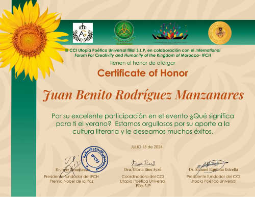 Certificado de participación en evento: ¿Qué significa para ti el verano?