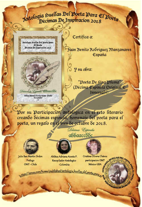 Diploma de Honor por la creación de la Rima Jotabé