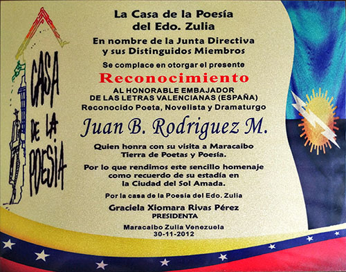 Reconocimiento de la Casa de la Cultra en Maracaibo (Venezuela)