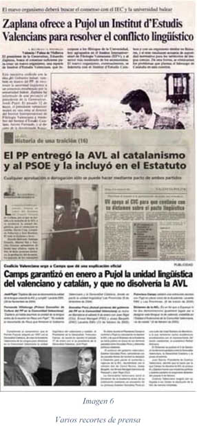 Recortes de diario con la catalanista AVL