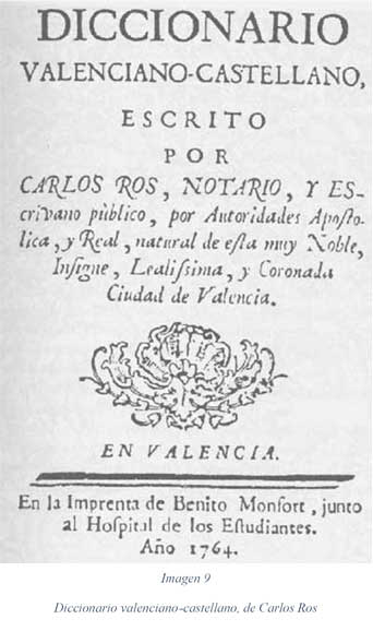 Diccionario valenciano-castellano, escrito por Carlos Ros