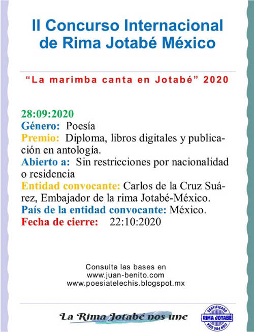 II Concurso Internacional de Poesía La marimba canta en Jotabé