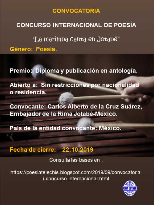 I Concurso Internacional de Poesía La marimba canta en Jotabé